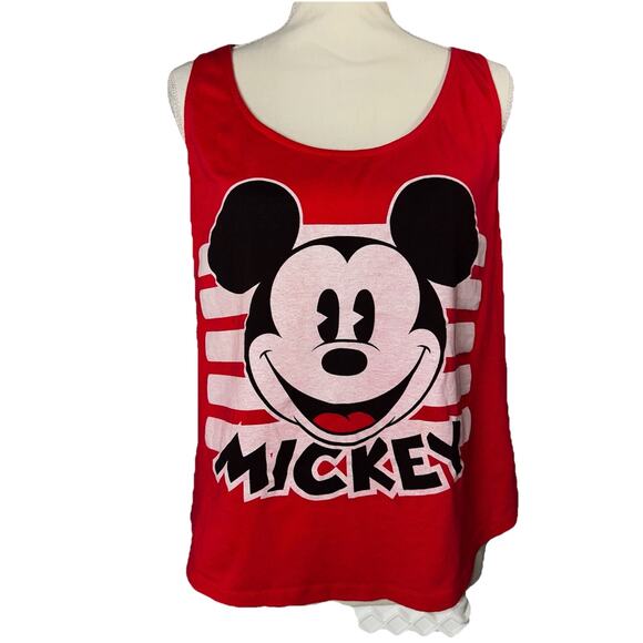 Mickey Mouse Disney Red Lace Back Teen XXL/2XG 19 Kidcore Cartoon Tank Top Shirt - Picture 1 of 6
